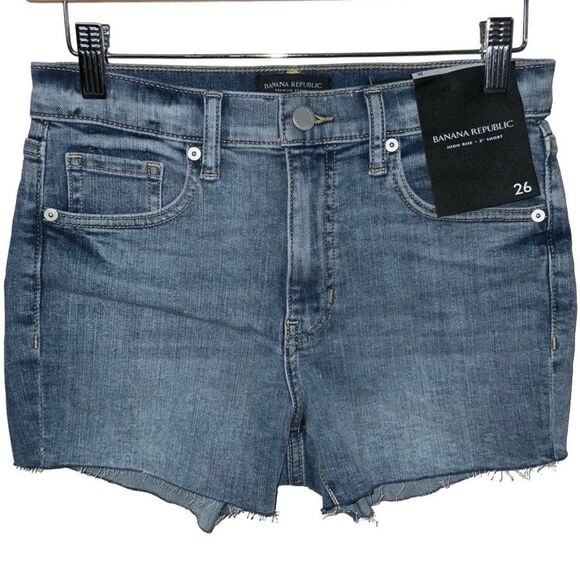 Banana Republic High Rise Cut Off Denim Shorts size 26 - Picture 1 of 7